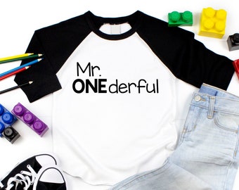 First Birthday Shirt - Mr. One Derful Tee - Boy 1st Birthday Shirt - Boy Birthday Shirt - First Birthday Boy Outfit - 1st Birthday Shirt