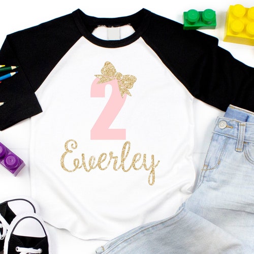 2nd Birthday Girl Shirt Custom Name Personalized Name Etsy