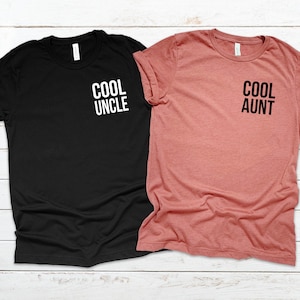 Cool Aunt Cool Uncle Shirt - Auntie Uncle Shirts - Pregnancy Announcement Shirts - New Baby Shirts - Uncle Shirt - Auntie Shirt Gift