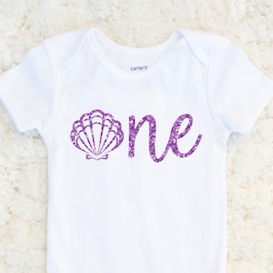 Seashell First Birthday Shirt Girl - First Birthday Outfit Girl - 1st Birthday Seashell - Under the Sea Birthday - Mermaid Baby Girl Shirt