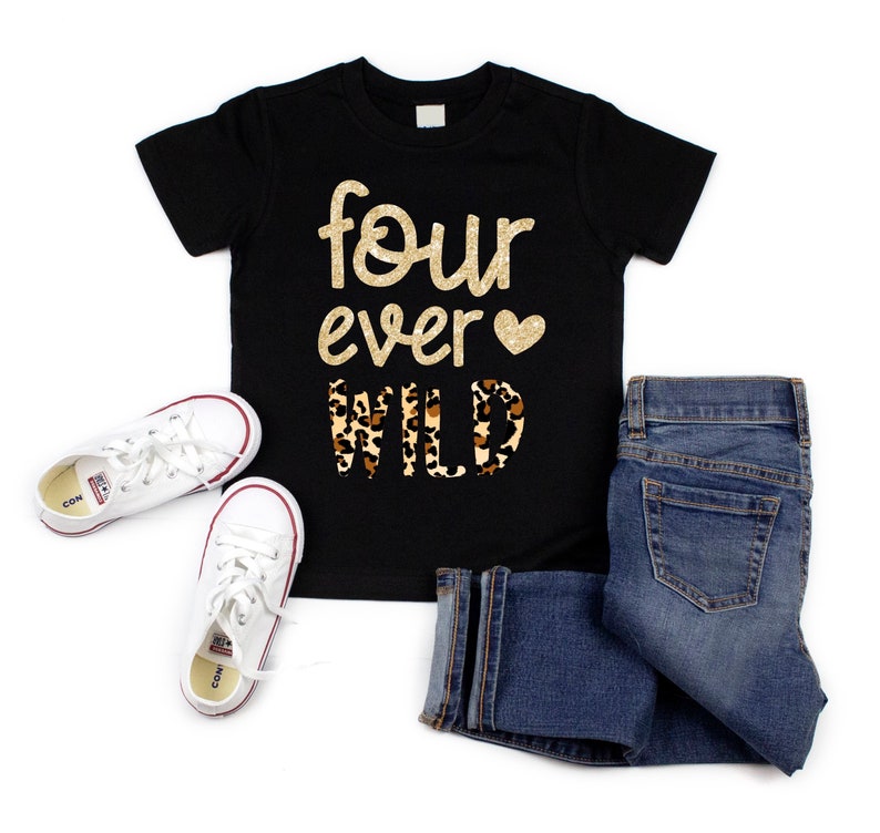 Download 4th Birthday Shirt Girl Four Ever Wild Animal Print ...