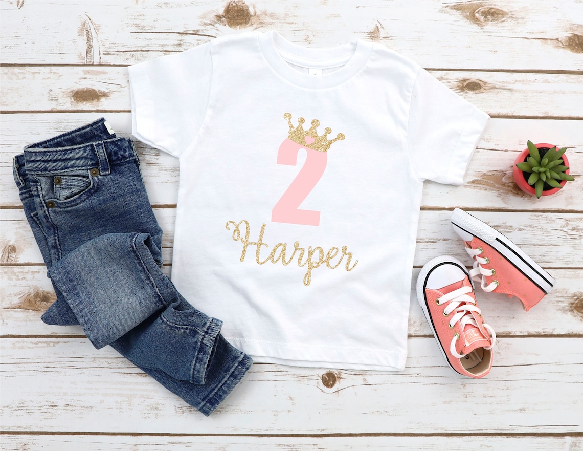 2nd Birthday Shirt Girl Custom Name Personalized Name Etsy
