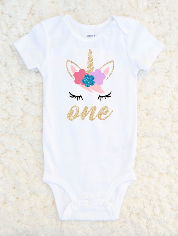 Unicorn Birthday Shirt Baby Girl First 