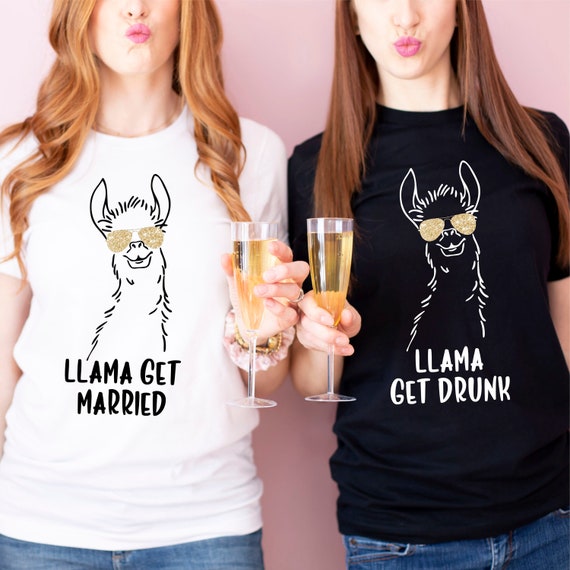 Llama Get Married Bride Wedding Bachelorette Party Shirt Llama Get Married Bride Wedding Bachelorette Party Shirt