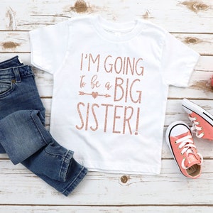 I'm Going to be a Big Sister Big Sister Shirt Baby Announcement New Baby Sibling Shirt Surprise Baby News Pregnancy Announcement image 1