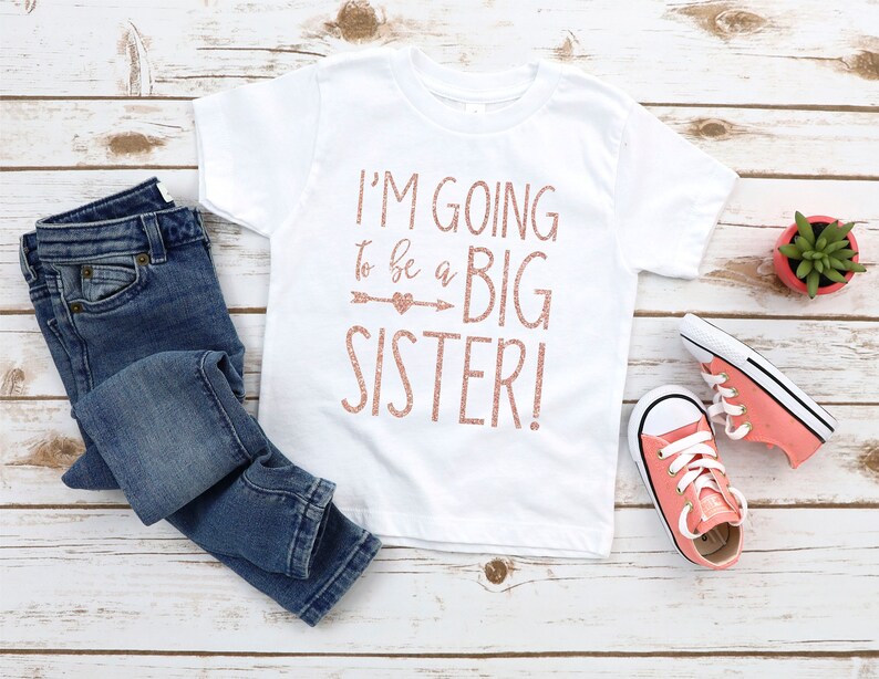 I'm Going to be a Big Sister Big Sister Shirt Baby Announcement New Baby Sibling Shirt Surprise Baby News Pregnancy Announcement image 1