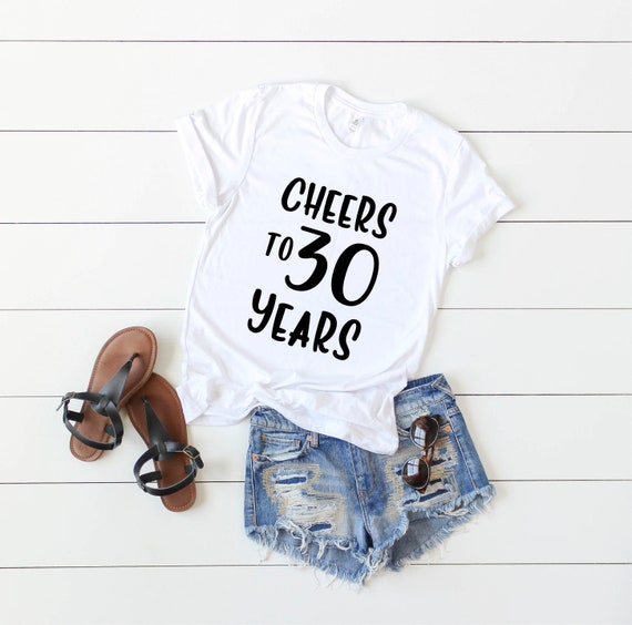 Womens Cheers To 30 Years Tshirt Gift 30th Birthday Gift For Women Womens Cheers To 30 Years Tshirt Gift 30th Birthday Gift For Women