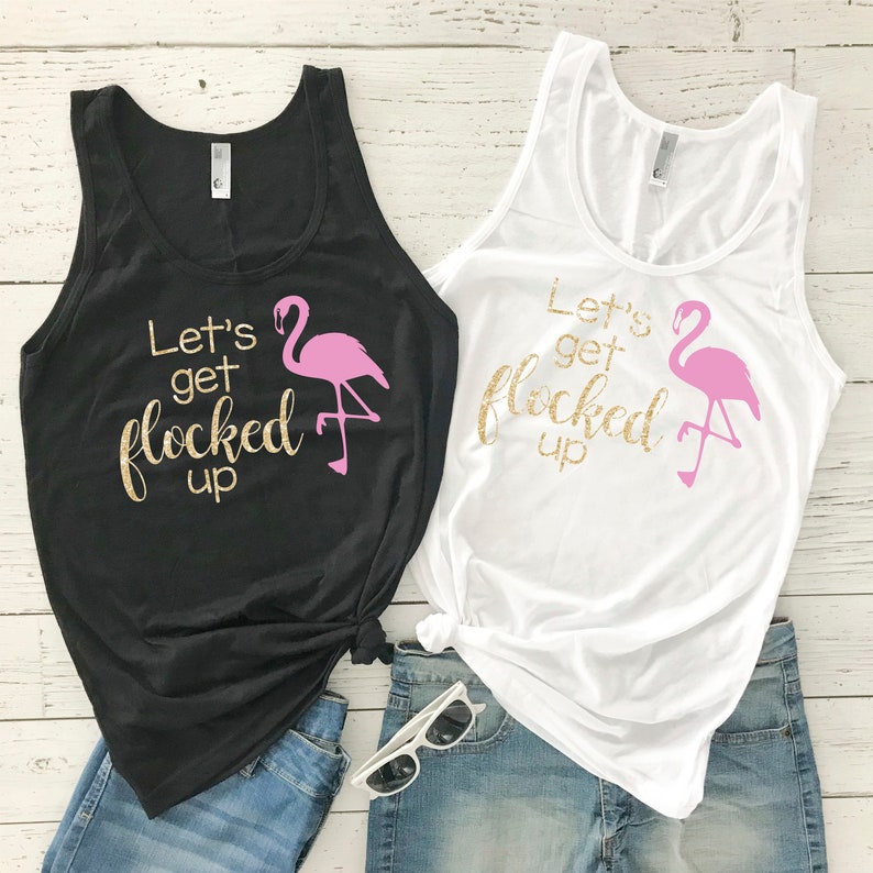Flamingo Bachelorette Party Shirts Flamingo Let's Get | Etsy