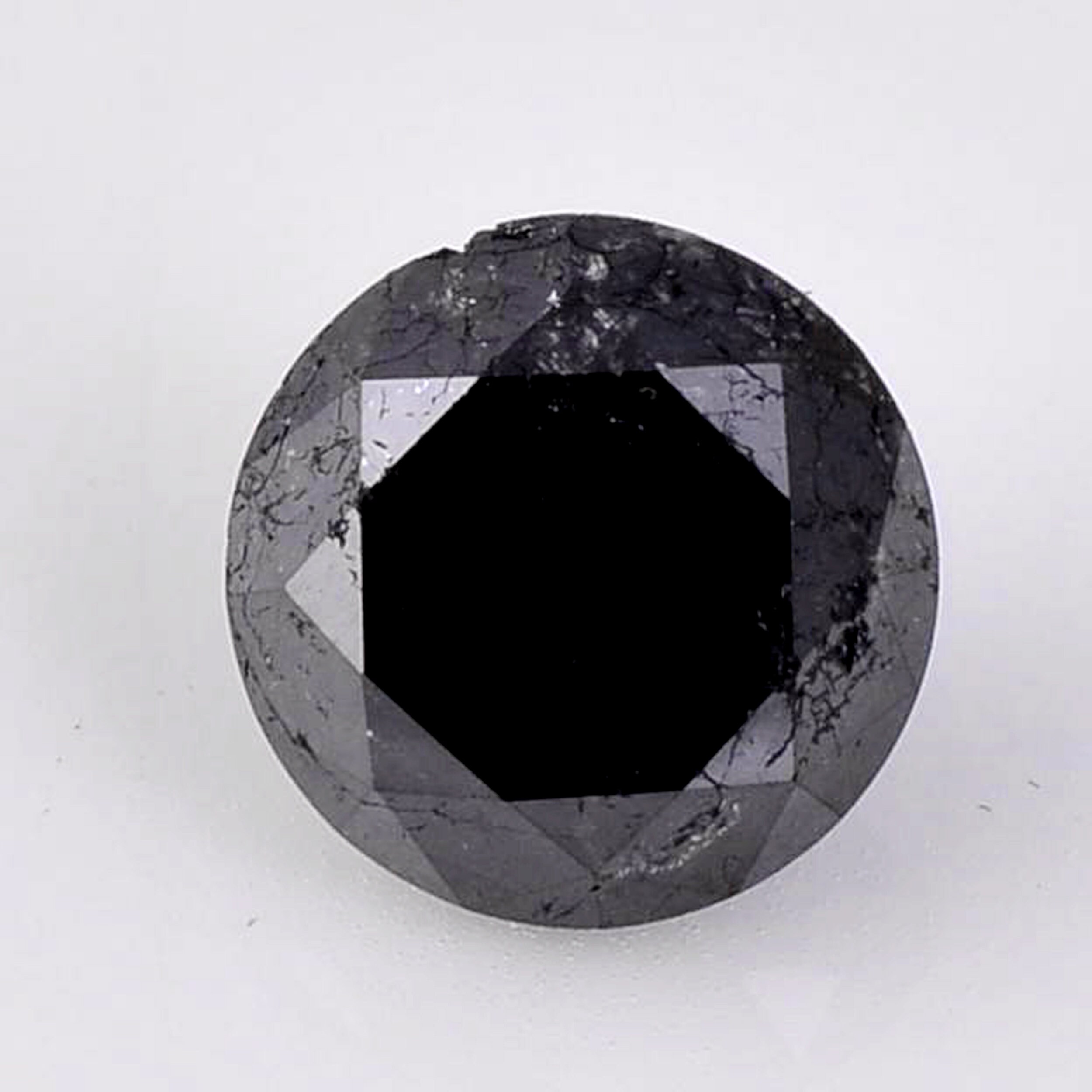 Natürlicher runder schwarzer Diamant lose aig zertifizierter | Etsy