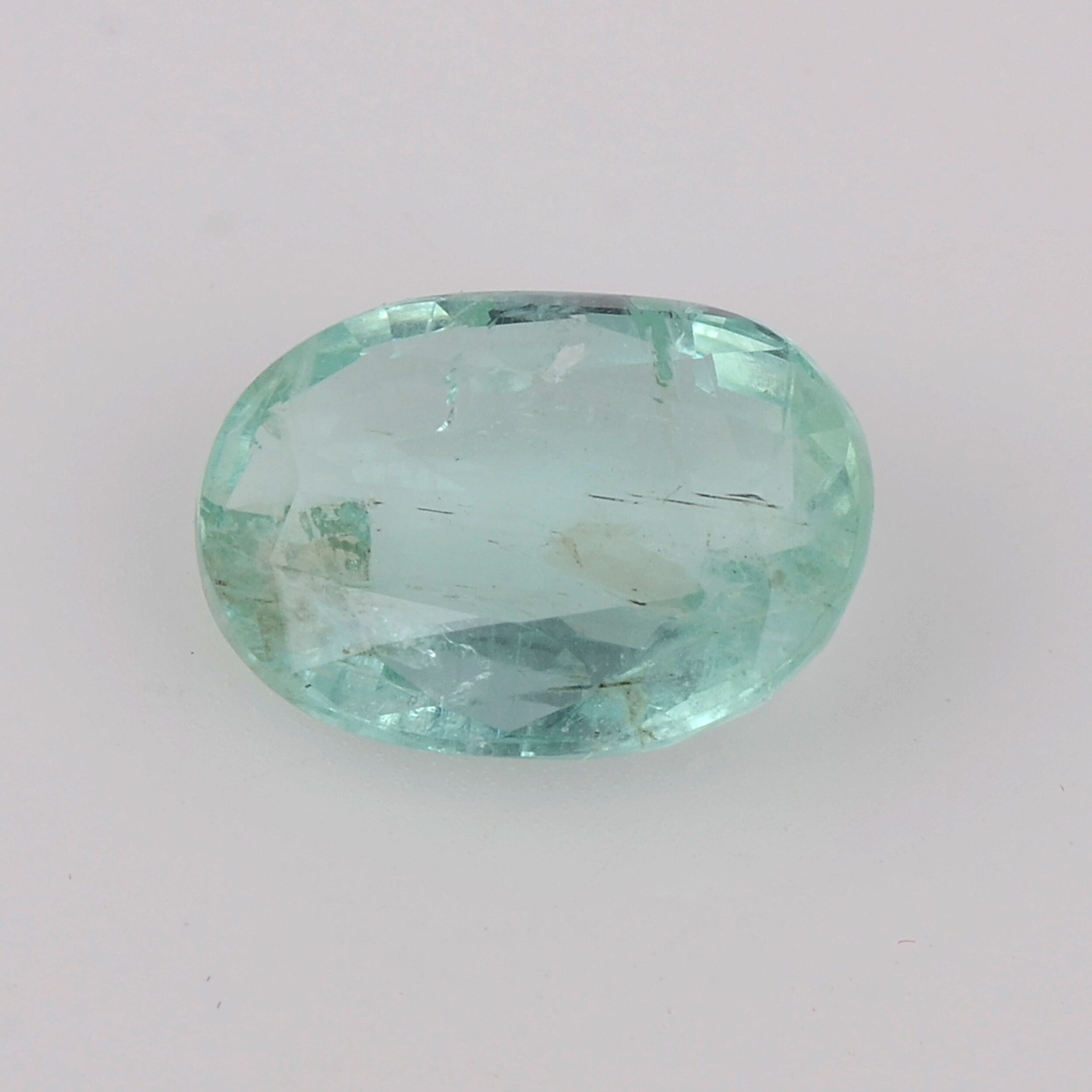 3.94 Carat Light Green Color Oval Emerald Loose Gemstone 1 Etsy