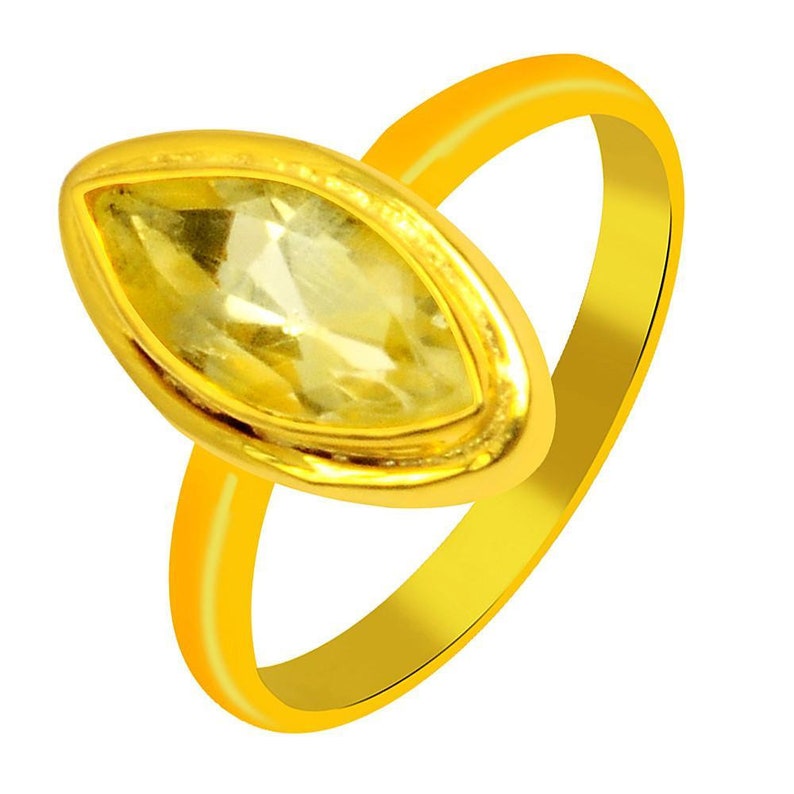 Quality Jewelry 1.60 Carat Genuine Citrine Fashion Ring with 14K Yellow Gold Plated
