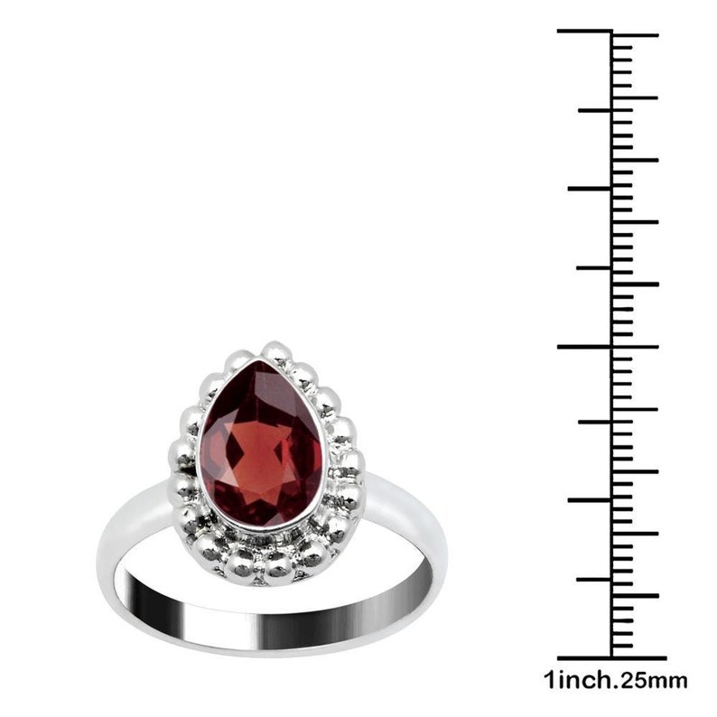 Quality Jewelry 1.50 Carat Garnet White Gold Plated Fashion Ring New Design Handmade Red Ring Engagement Ring January Birthstone