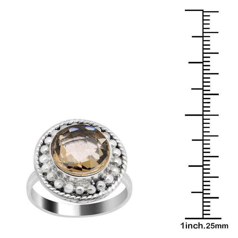 Quality Jewelry 2.70 Carat Smoky Quartz White Gold Plated Fashion Ring New Design Handmade Brown Ring For Girls Engagement Ring