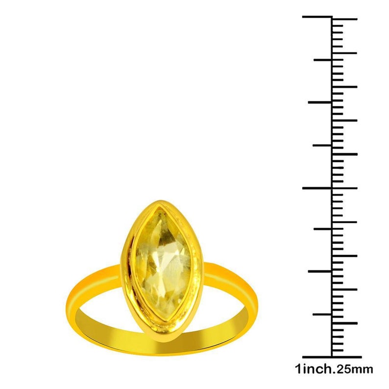 Quality Jewelry 1.60 Carat Genuine Citrine Fashion Ring with 14K Yellow Gold Plated