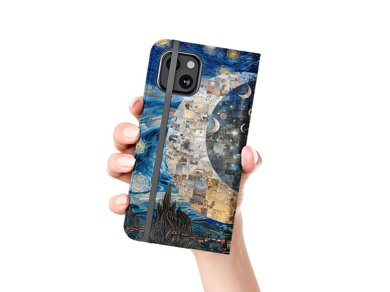 Starry Night Clutch Wallet - Van Gogh Art Trifold Card Holder With Phone Pocket