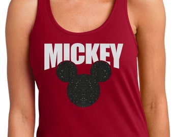 mickey mouse racerback adult tank disney glitter shirt tshirt vacation