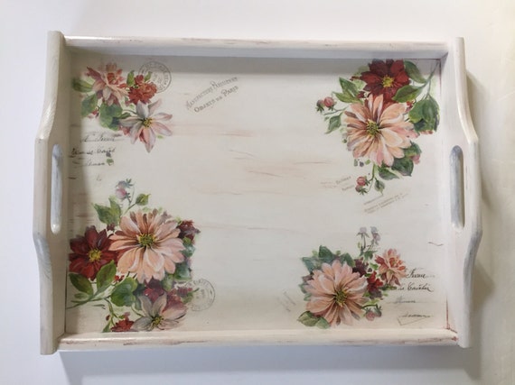 Wooden Breakfast Tray Authors Work Serving Tray Decorative Etsy