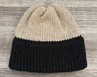XL Double Brim TexKnits Beanie - Color Split