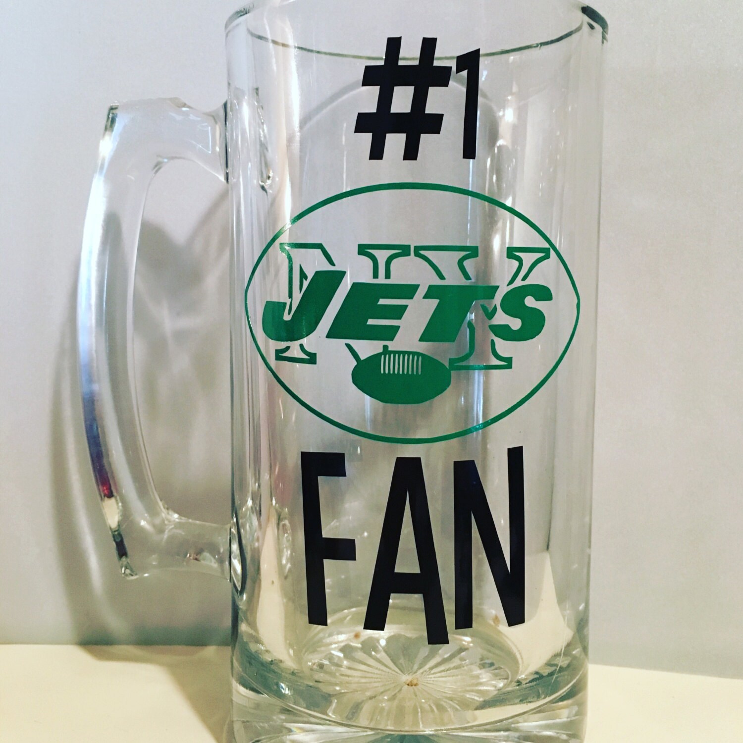 New York Jets Beer Mug NY Jets 1 fan New York Jets Etsy