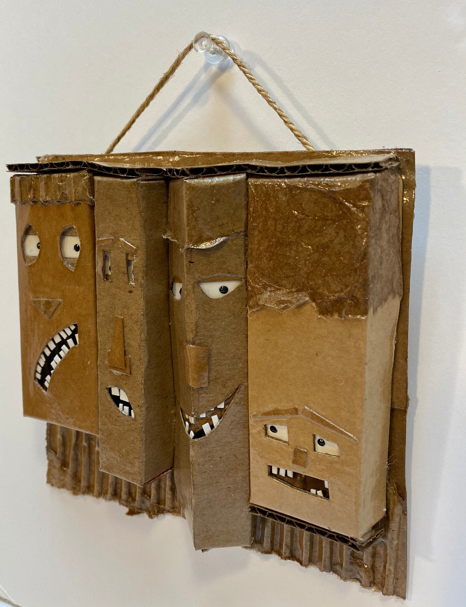 Cardboard Wall Art Recycled Materials Miniature Art Etsy