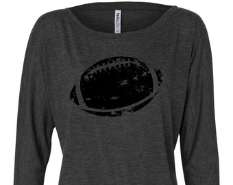 Women's Long Sleeve Football Shirt, Off the Shoulder, Football Design, Women's Football Shirt, Cute Football Shirt, Football Kick, Football