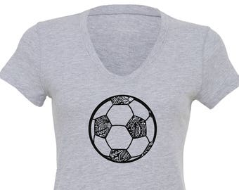 Women's Soccer Ball Shirt, Soccer Printed Shirt, Women's Soccer Shirt, Futbol Shirt, Soccer TShirt, Soccer Love, Soccer Mom, Soccer Goal