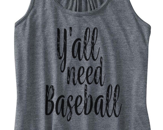 Women's Baseball Printed Tank, Baseball Design, Yall Need Tank, Women's Baseball Shirt, Printed Tanktop, Baseball Tank