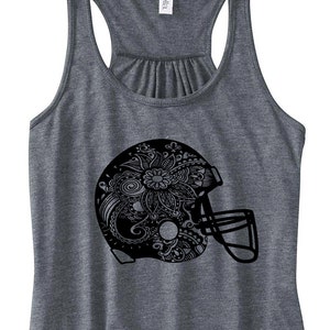 Women&#39;s Football Helmet Printed Tank, Football Design, Racerback, Women&#39;s Football Shirt, Printed Tanktop, Football Tank, Football Helmet