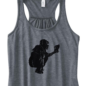 Baseball Catcher Women&#39;s Printed Tank, Baseball Catcher Design, Racerback Baseball Tank, Women&#39;s Baseball Shirt, Baseball Tank