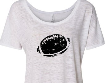 Women's Football Shirt, Scoop Slouchy Tee, Football Design, Women's Football Shirt, Cute Football Shirt, Football Kick, Football T-Shirt