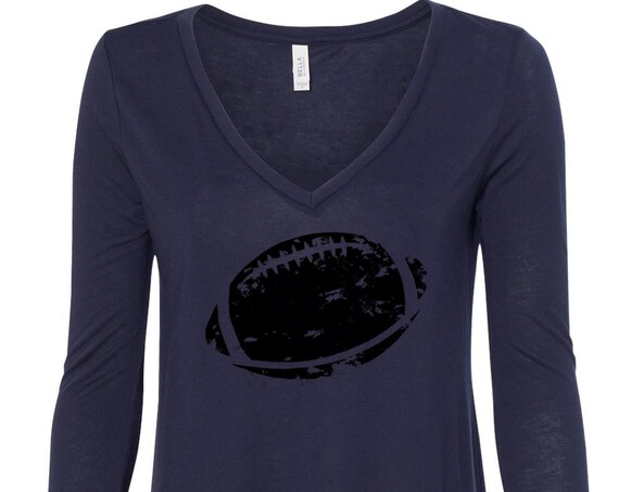 Women's Long Sleeve Football Shirt, Football Design, Women's Football Shirt, Printed Shirt, Flowy Long Sleeve, Football Tee, Football Kick