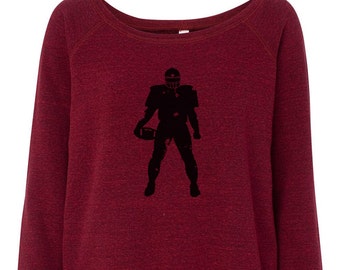 Women's Sweatshirt Player Football Shirt, Wide Neck Shirt, Football Design, Women's Football Shirt, Cute Football Shirt, Football Player