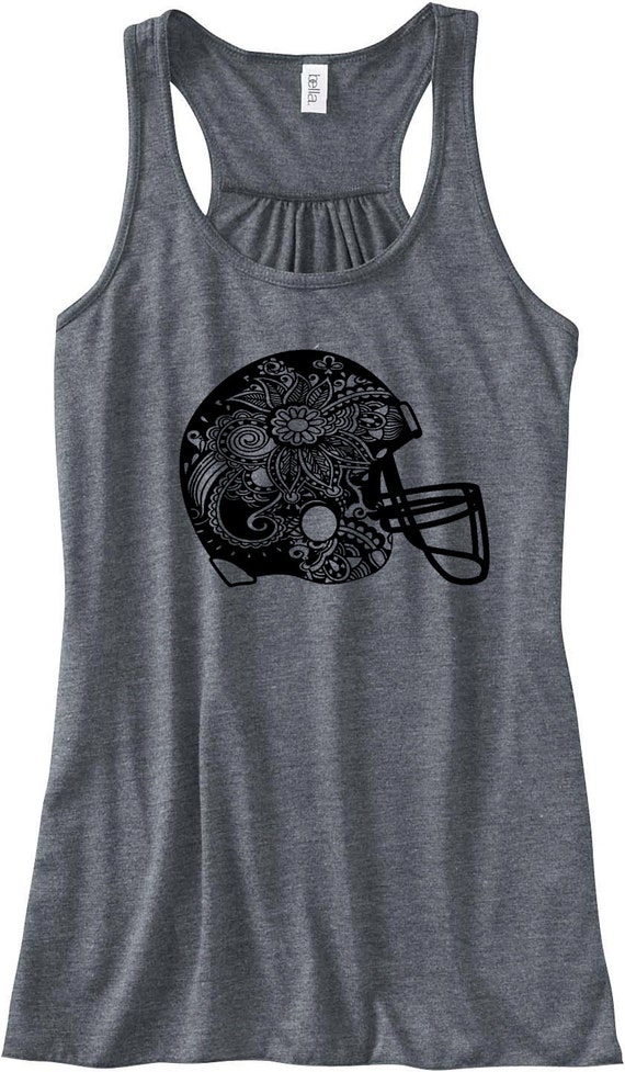 Women's Football Helmet Printed Tank, Football Design, Racerback, Women's Football Shirt, Printed Tanktop, Football Tank, Football Helmet