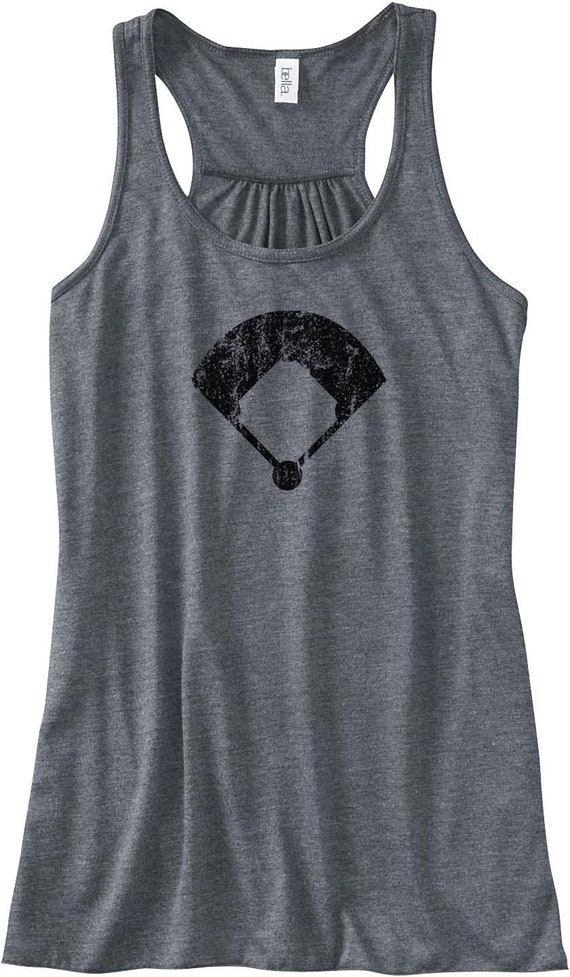 Baseball Field Women's Printed Tank, Baseball Field Design, Racerback Baseball Tank, Women's Baseball Shirt, Baseball Tank