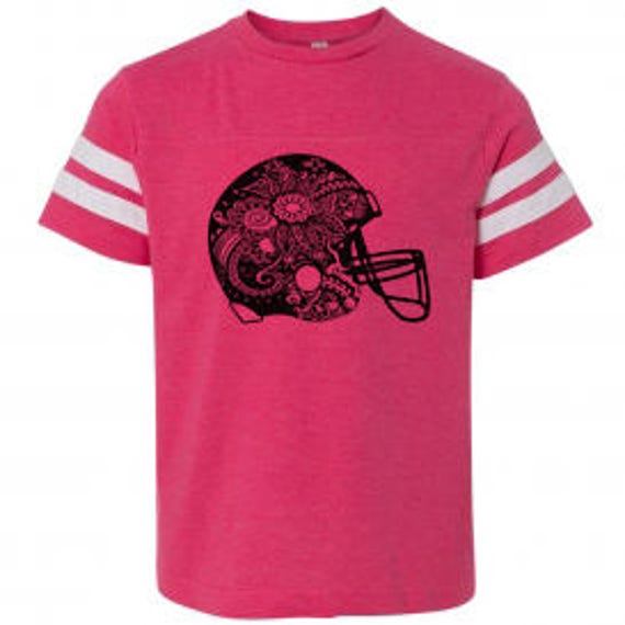 Kid's Football Helmet, Youth Football Shirt, Football Tee, Football, Girl's Football Shirt, Printed Football Tee, Kid's Football Tee