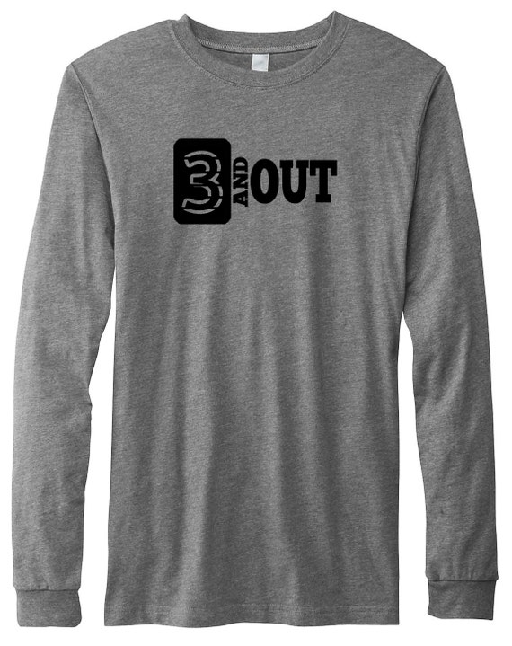 Unisex 3 and Out Football Shirt, Long Sleeve Tee, Football Shirt, Printed Shirt, 3 and Out Shirt, Football Shirt for Men, Football Life