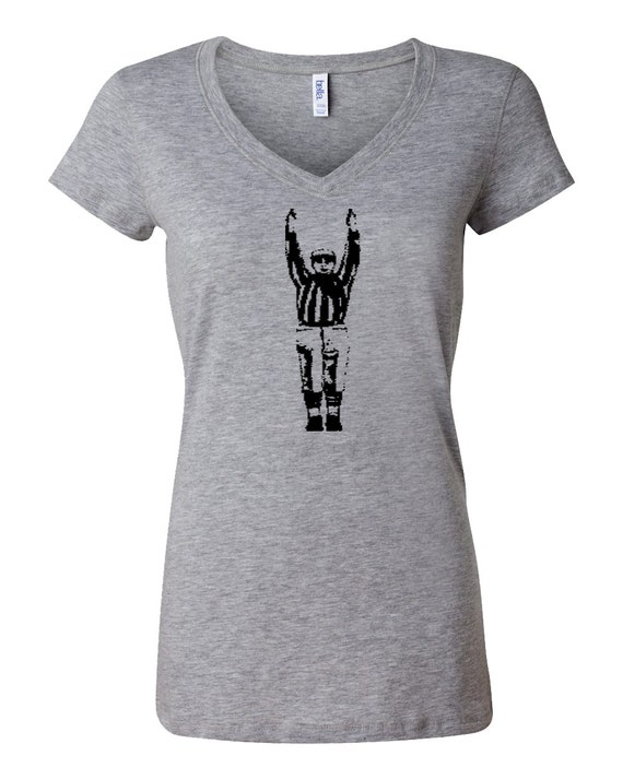 Women's Football Touchdown Shirt, Slim V-Neck Tee, Football, Women's Football Shirt, Cute Football Shirt, Football Touchdown, Women's V-Neck