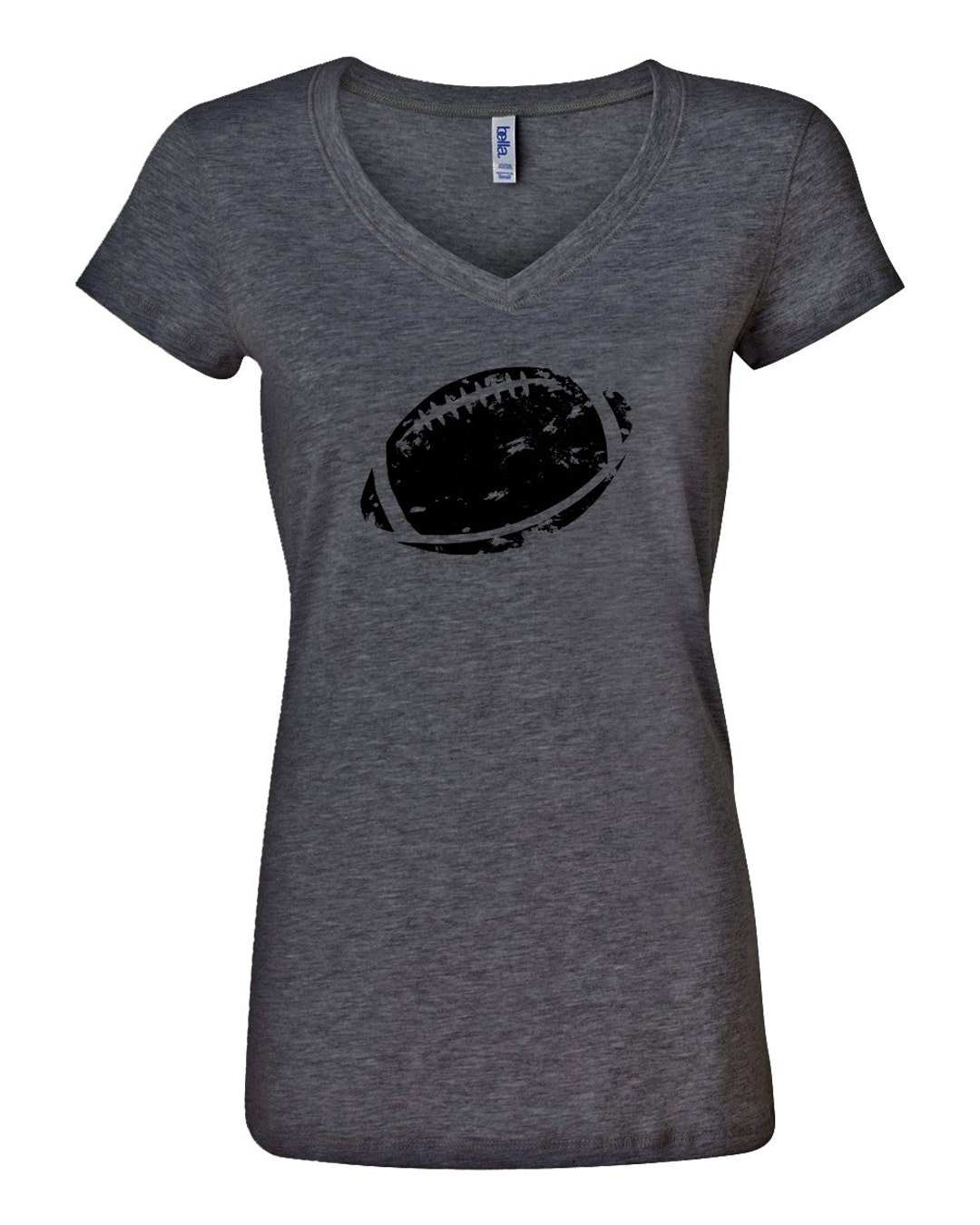 Women's Football Shirt Slim Vneck Tee Football Design Etsy