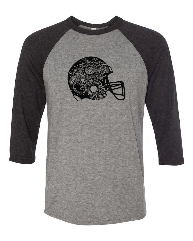Unisex Raglan Football Helmet Shirt Football Shirt Football Etsy