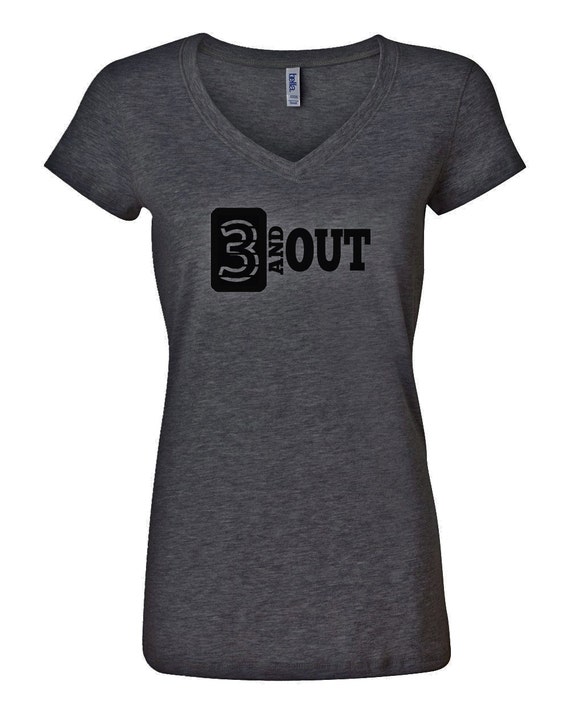 Women's Football 3 and Out Shirt, Slim V-Neck Tee, Football Design, Women's Football Shirt, Cute Football Shirt, 3 and Out Tee, Women's Slim
