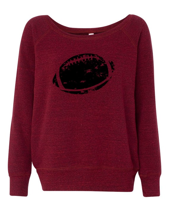 Women's Sweatshirt Football Shirt, Wide Neck Shirt, Football Design, Women's Football Shirt, Cute Football Shirt, Football Kick, Long Sleeve