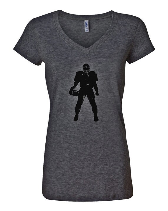 Women's Football Player Shirt, Slim V-Neck Tee, Football Design, Women's Football Shirt, Cute Football Shirt, Football Player, Women's Slim