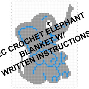 C2C Crochet Elephant Baby Blanket Pattern