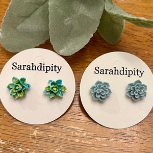 Succulent Stud Earrings, Succulents