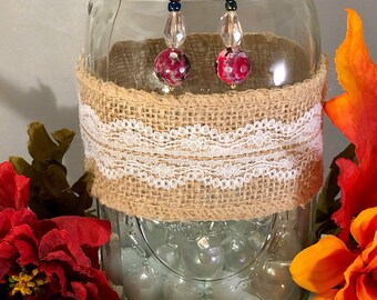 Genuine Pink Fire Agate Handmade Earrings