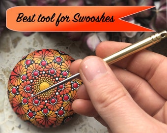 How to make a dot mandala painting with swooshes and swipes with