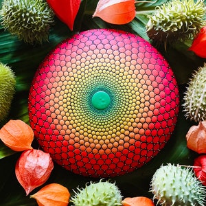Hand Painted Mandala Stone  made from Concrete - Meditation Stone - Hand Made - Painted Stones - Decorative - Dot Art