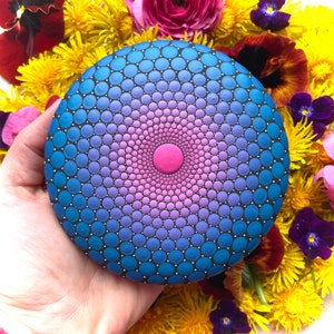 Handgemaltes Mandala (aus Holz) - Meditation - Handgemacht - Dekorativ - Dot Art