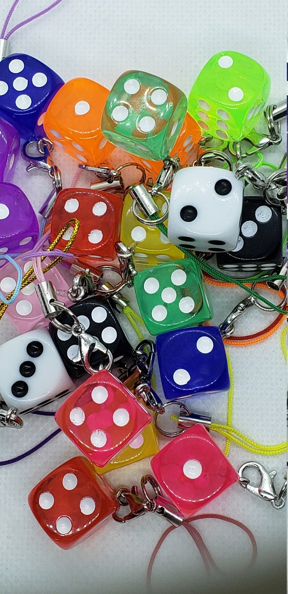 Lucky Dice Phone Charm: Colorful Roller Die Charm - Etsy
