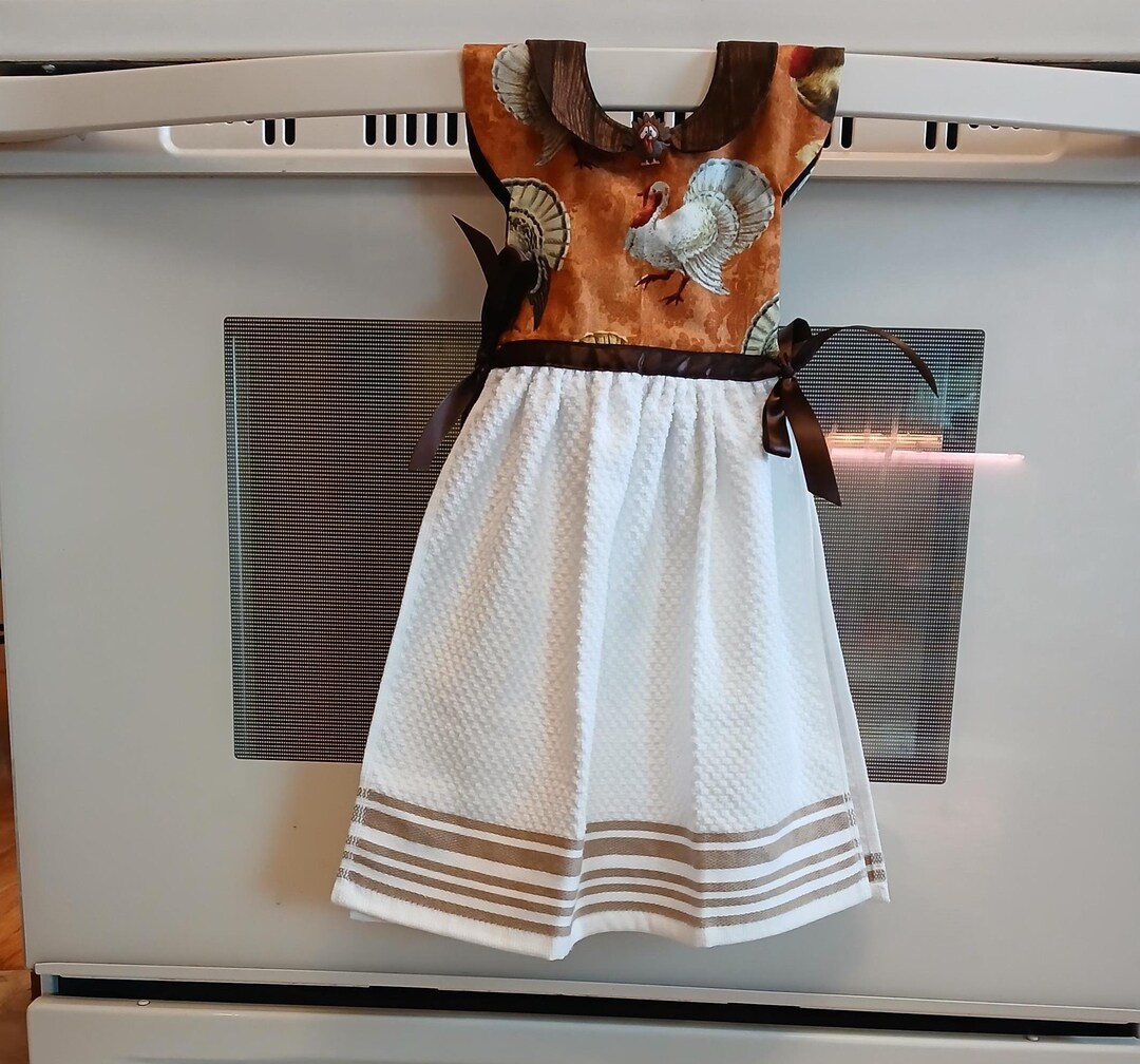 Thanksgiving Turkey Oven Door Towel Dress, Kitchen Decor - Etsy